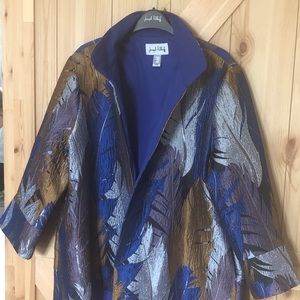 Joseph Ribkoff metallic and blue blazer.